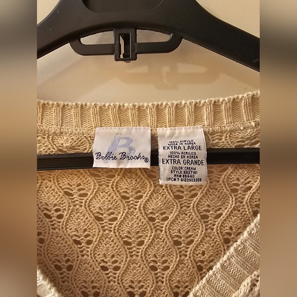 Bobbie Brooks knit cardigan ivory color sz xl - Picture 6 of 6